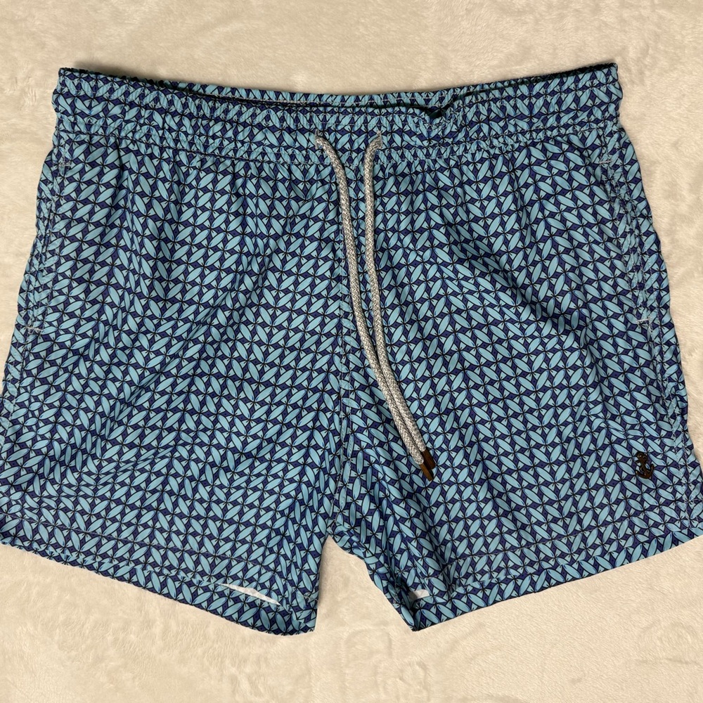 Retromarine New York Stylish Blue Patterned Men's Swim Trunks